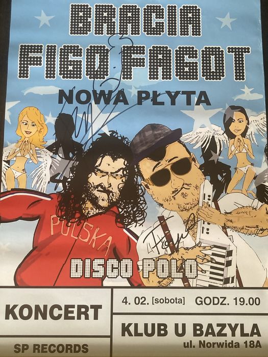 Plakat koncertowy Bracia Figo Fagot z autografami (2)