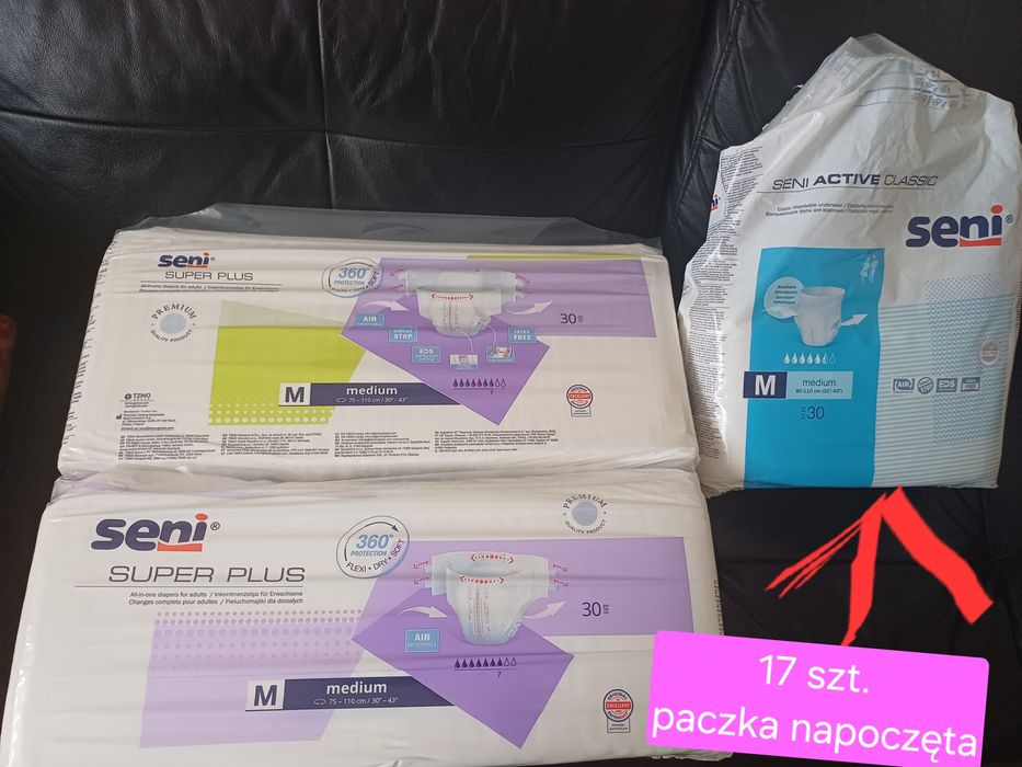 Pieluchy Seni Super Plus i Seni Active rozm. M