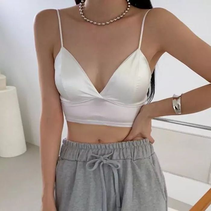 Атласний топ з чашками