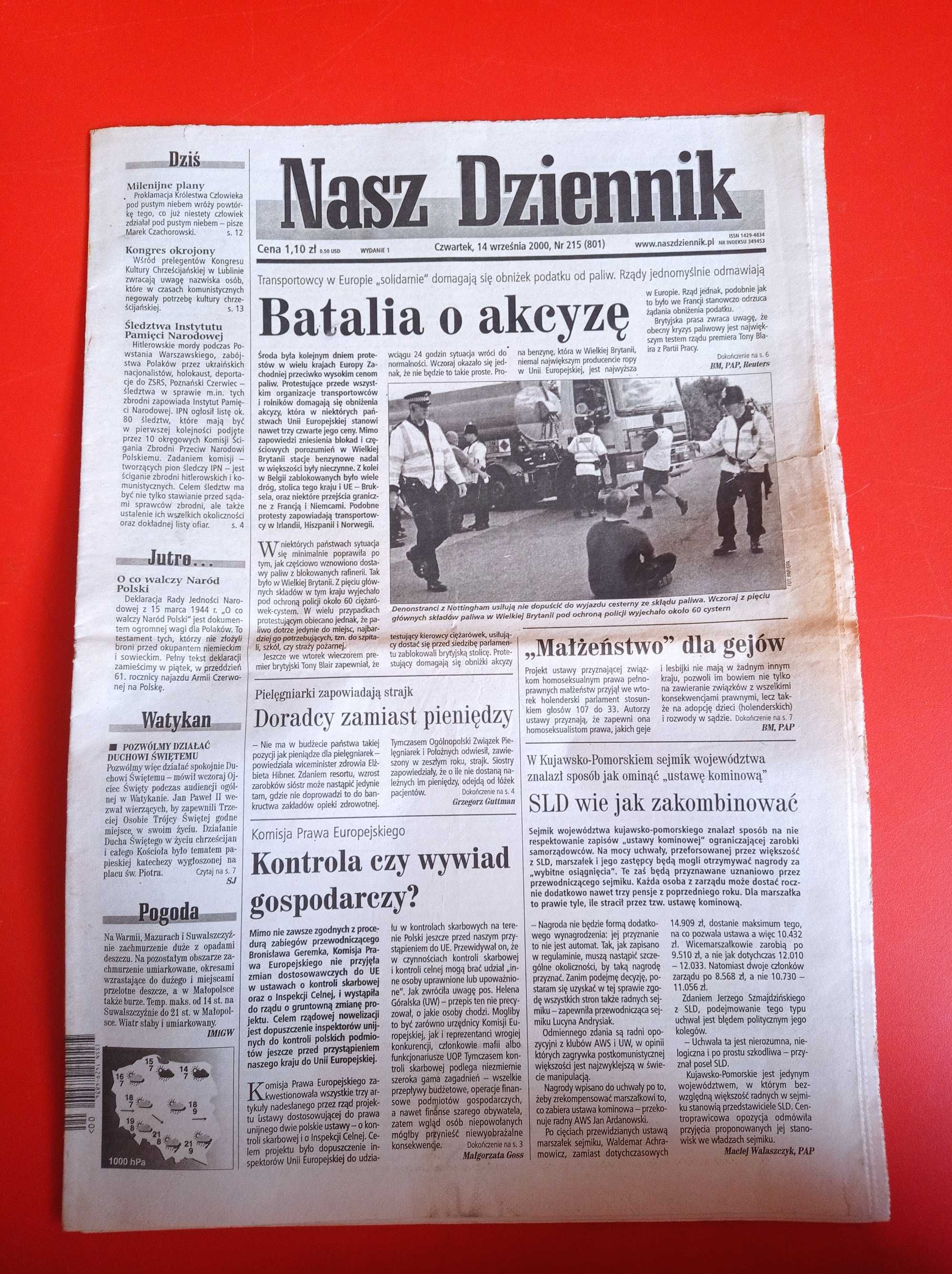 Nasz Dziennik, nr 215/2000, 14 września 2000