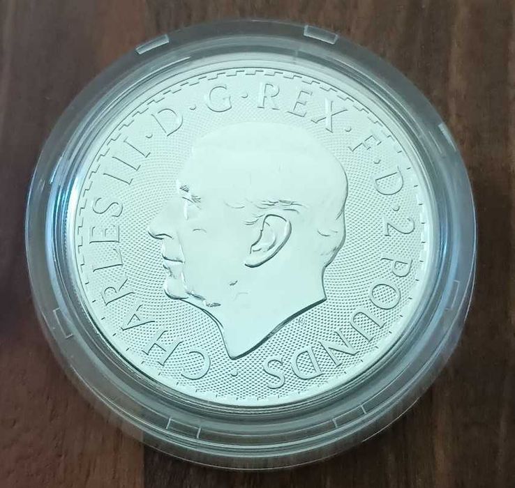 Срібна монета 2 фунти "Британія" 2025 року, 1oz, 999 проба