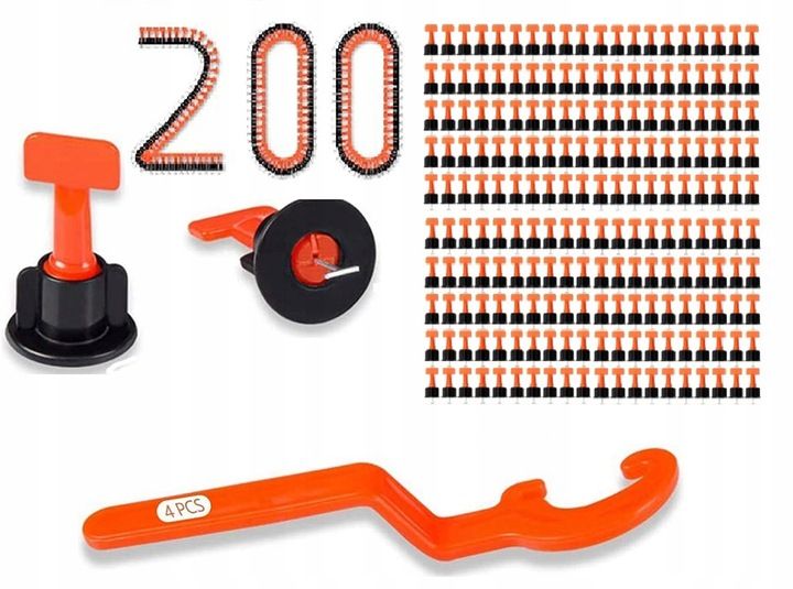 System Do Poziomowania Płytek Kliny Klipsy Uchwyt 200 Sztuk