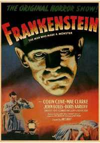 PIĘKNY plakat filmowy vintage FRANKENSTEIN