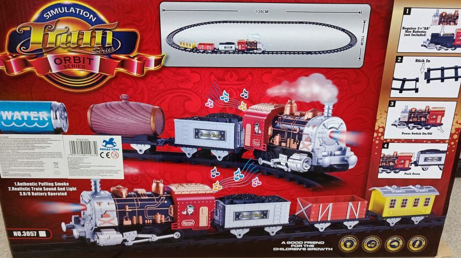 Zabawka kolejka pociąg z wagonami i torami dla chłopca 9288