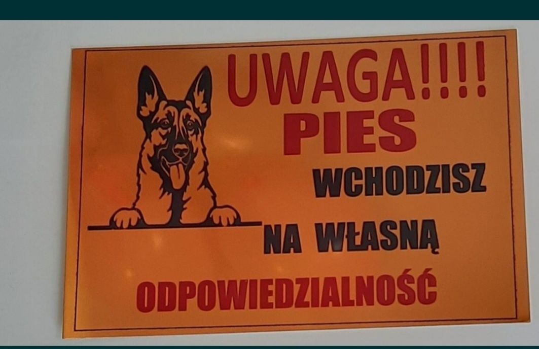 Tabliczka ostrzegawcza UWAGA PIES