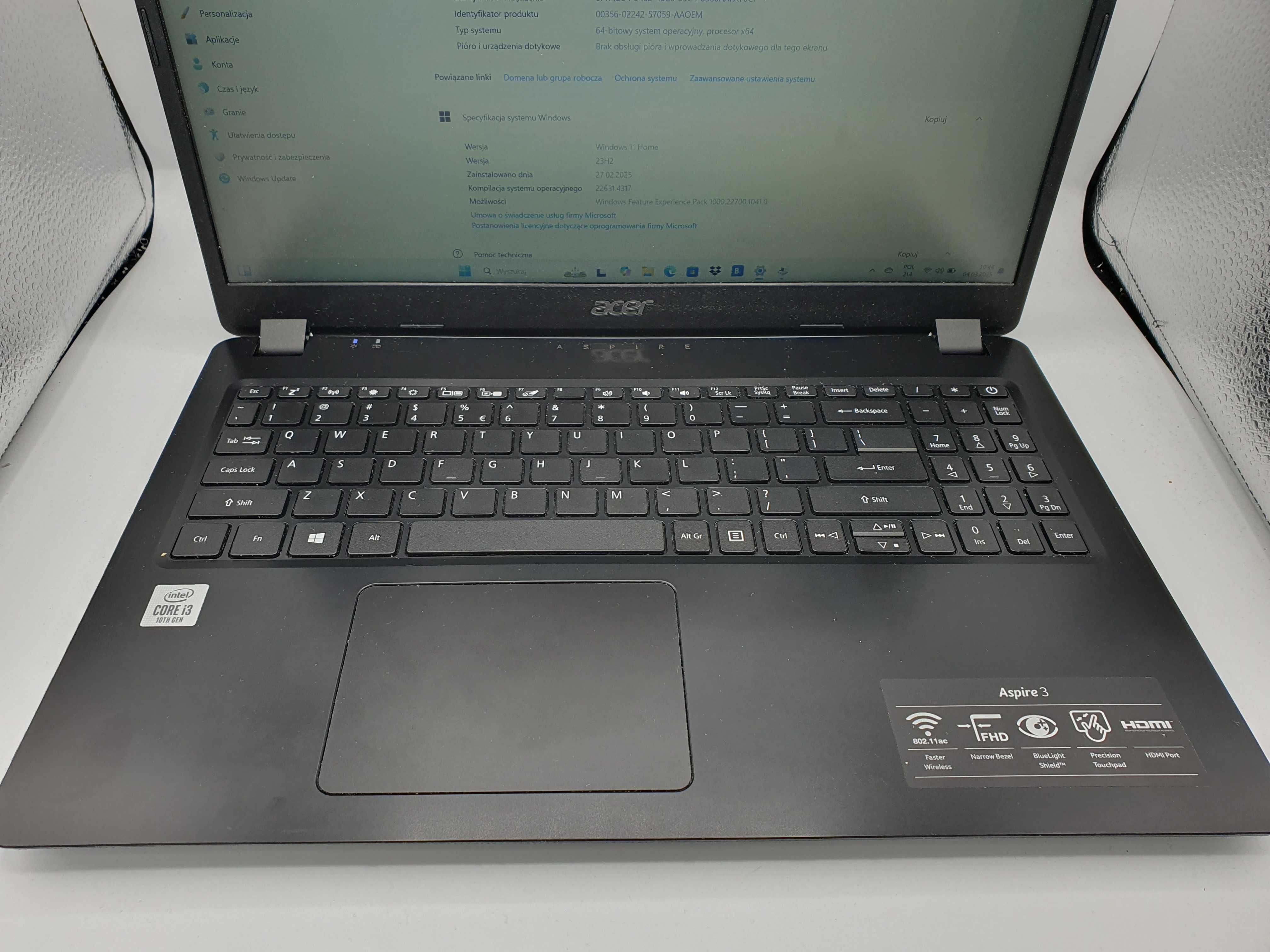 Laptop Acer ASPIRE 3 N19C1 15,6 " Intel Core i3 4 GB / 256 GB czarny
