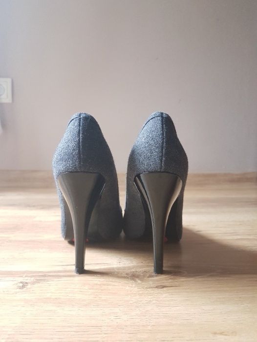 Zara basic piękne szpilki peep toe 38 - materiał NOWE