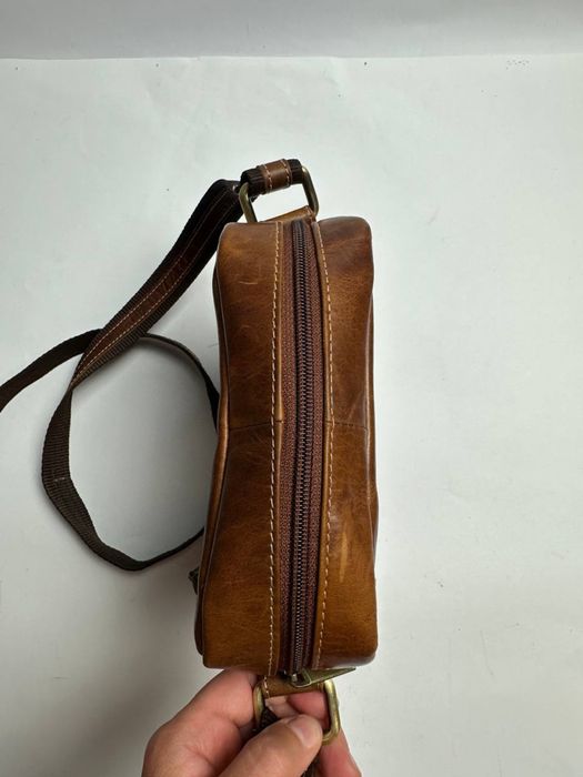 Мужская кожаная фирменная сумка на/ через плечо