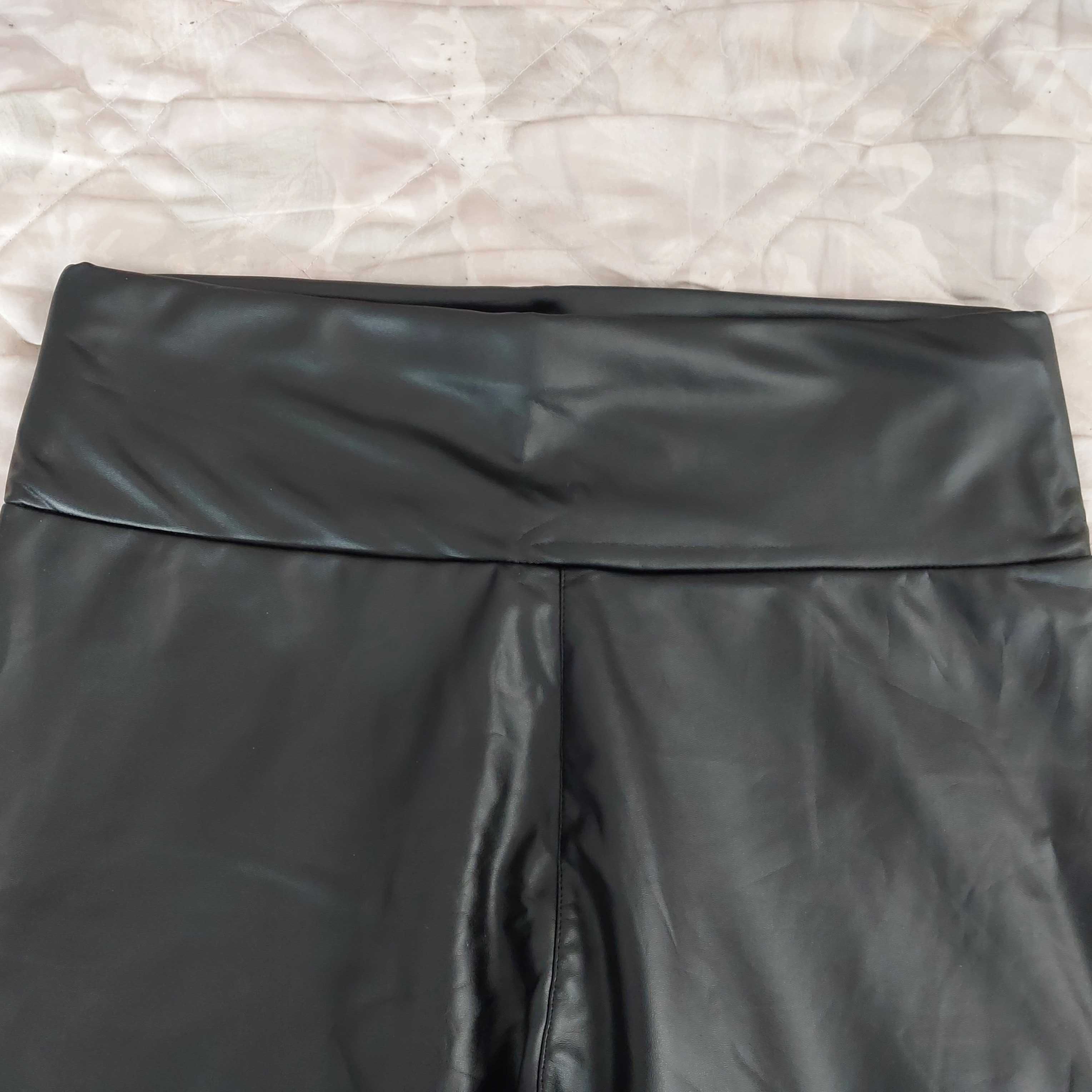 Spodnie legginsy skórzane