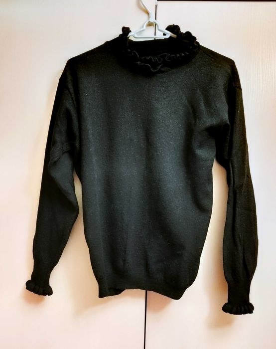 sweterek damski S-M wełniany czarny