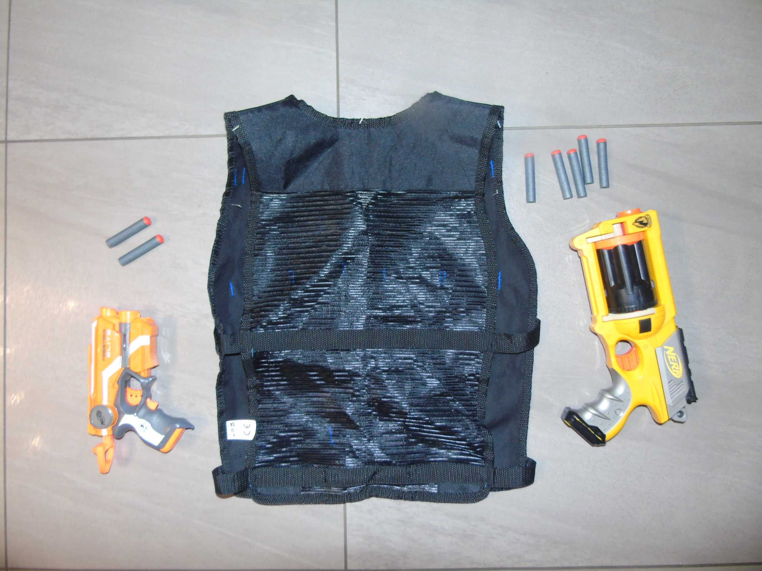 Pistolety na strzałki Nerf + kamizelka