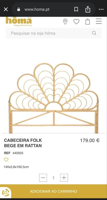Cabeceira de cama Rattan