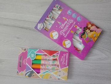 Disney Princess markery + ołówki rainbow z gumkami