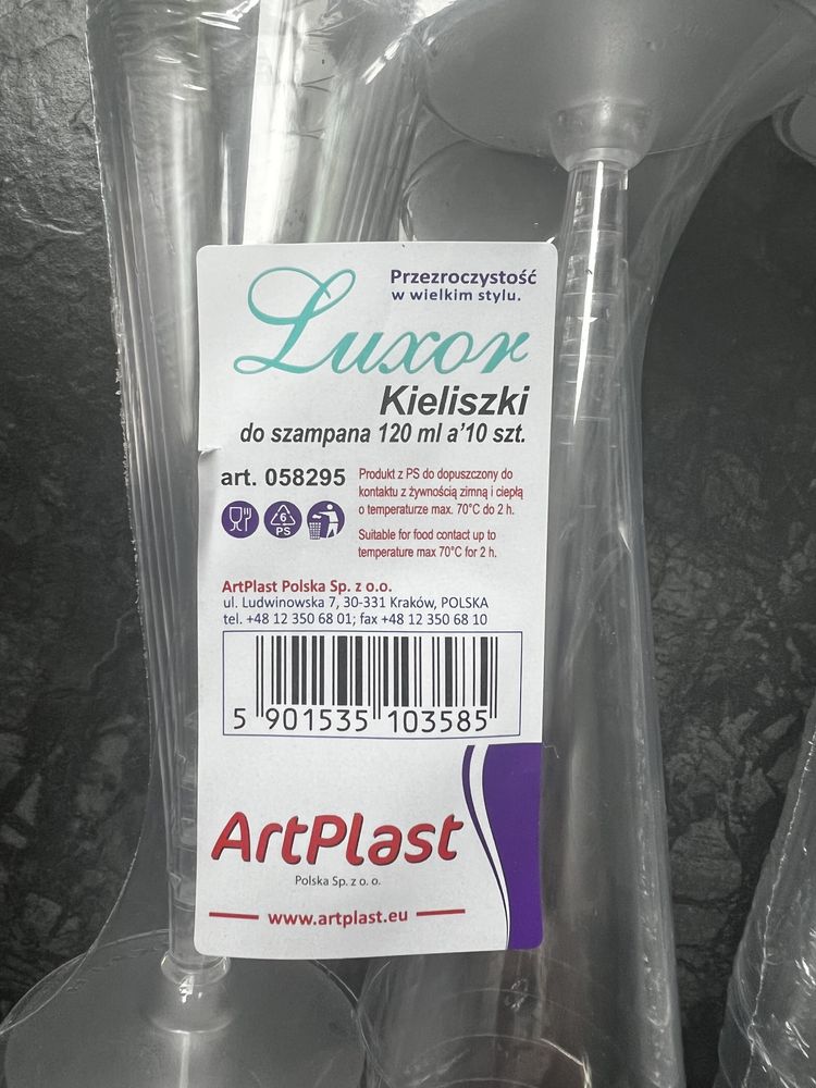 Kieliszki do szampana plastikowe 120 ml 10 sztuk