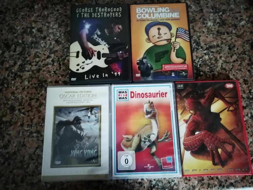 5 Filmes Dvd Homem Aranha King Kong Dinossauros