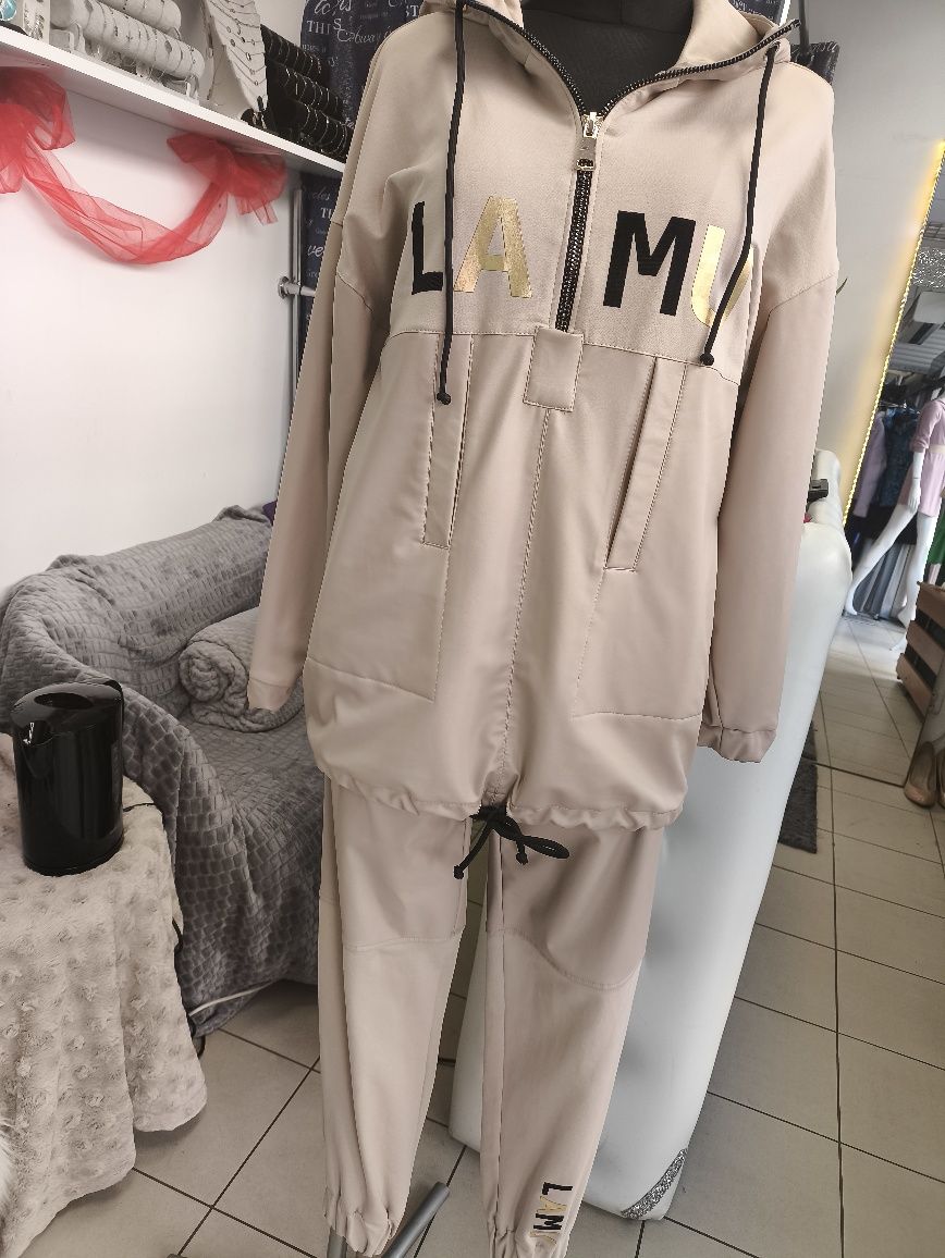 La mu piękna dres komplet z bawełna z eko skóra