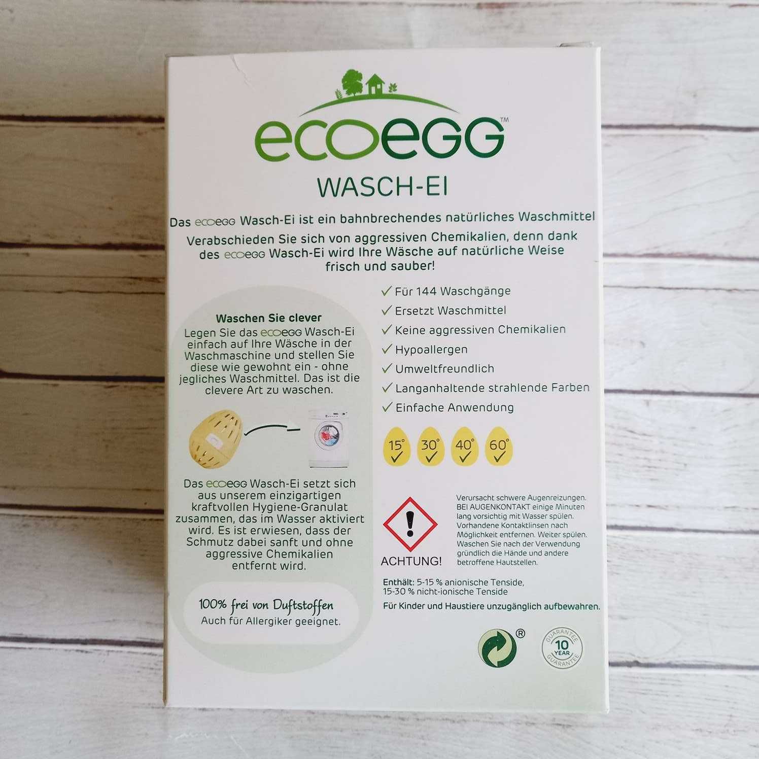 EcoEgg pojemnik na kulki do prania wraz z detergentem, 144 prania