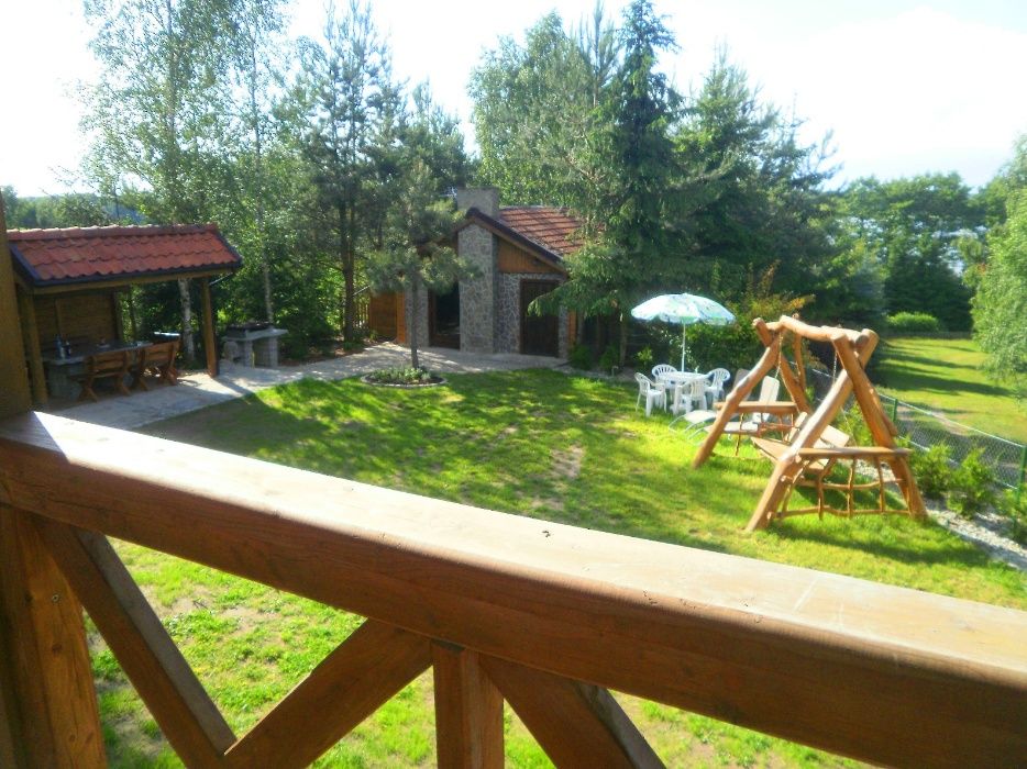 willa nad jeziorem piękny teren własna plaża pomost łódka sauna