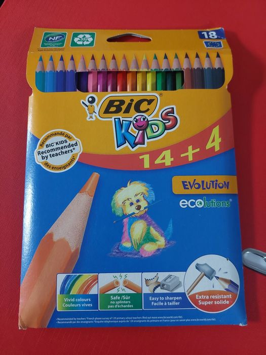 Zestaw kredek – ołówkowe 18 szt. BIC + świecowe