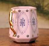 Filiżanka do mokki różowa porcelana JSK Leander lata 70-te Bohemia