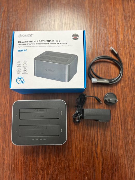 Nowa stacja dokująca ORICO 2x HDD/SSD 2.5” / 3.5” USB 3.2 – klonowanie