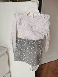 Elegancki zestaw dla dziewczynki - Biała bluzka spódnica spódniczka