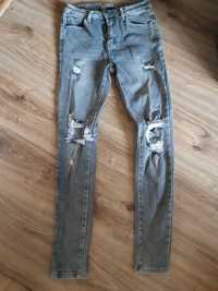 Re dress szare jeansy dziury s 36