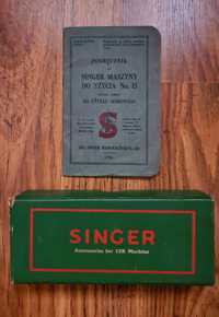 Podręcznik do Singer maszyny do szycia No. 15 + części zamienne 1928 r