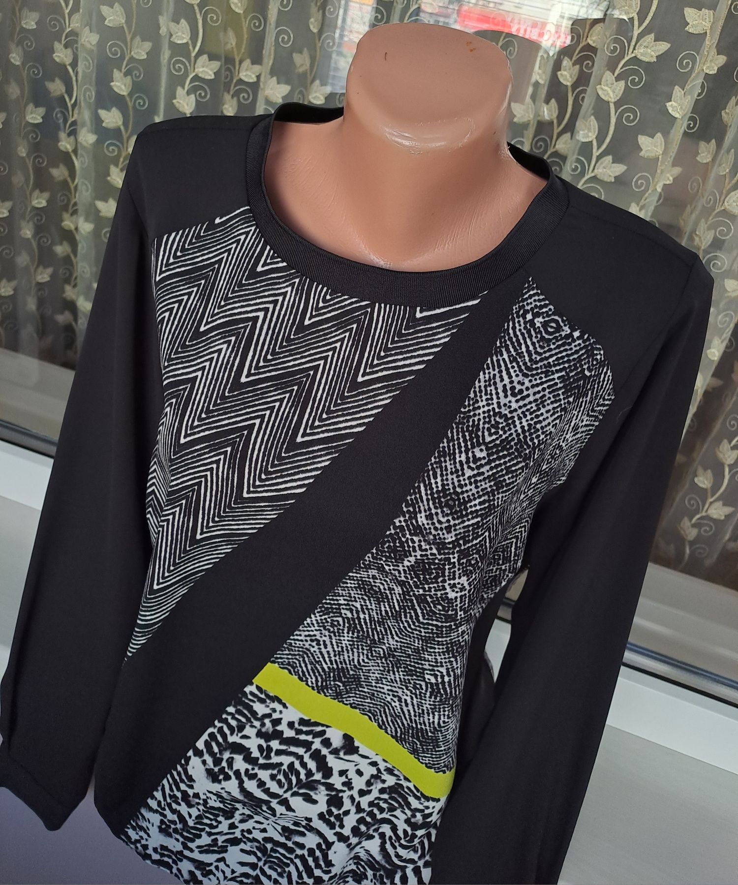 Женская нарядная шифоновая блузка с длинным рукавом/нарядная кофта
