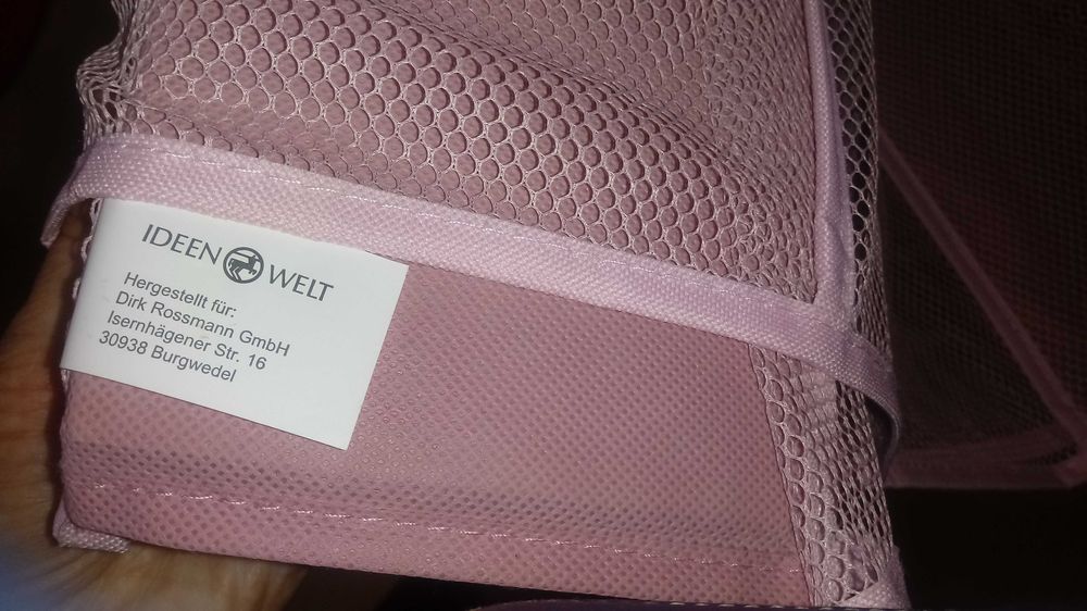 półka tekstylna organizer różowa nowa wieszak 4 półki