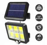 LAMPA SOLARNA LED z czujnikiem ruchu i zmierzchu zewnętrzna + PILOT
