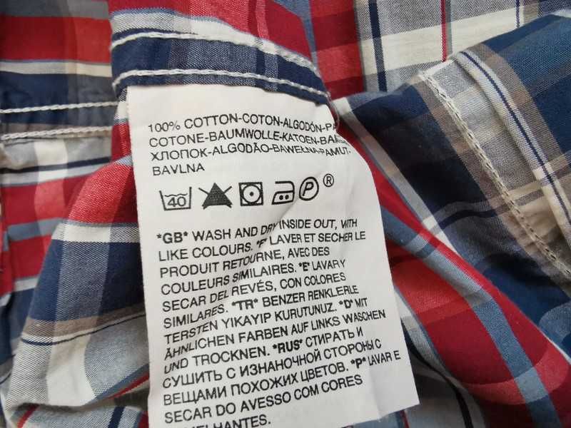 Koszula w kratkę krótki rękaw Levi's strauss rozmiar S slim fit