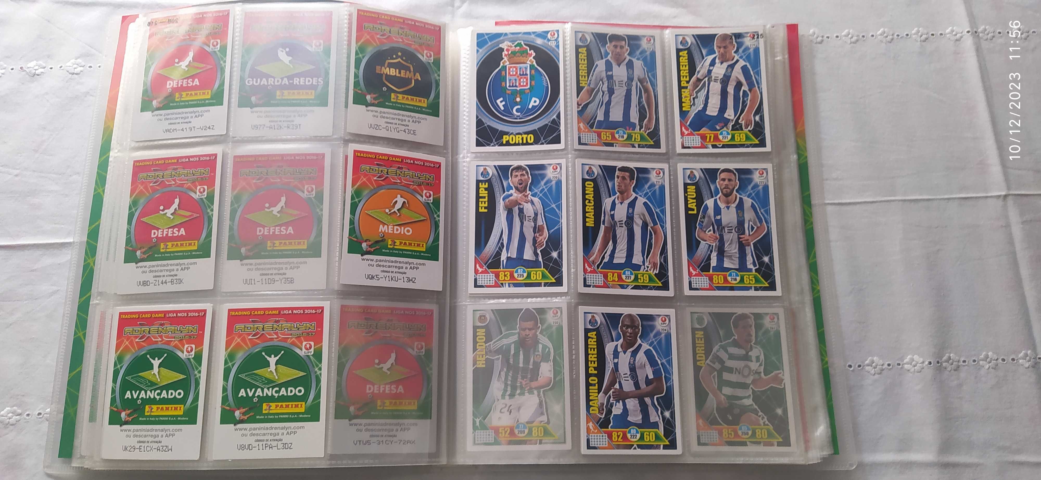 Caderneta Panini INCOMPLETA cartas Adrenalyn XL Liga Nos 2016-17