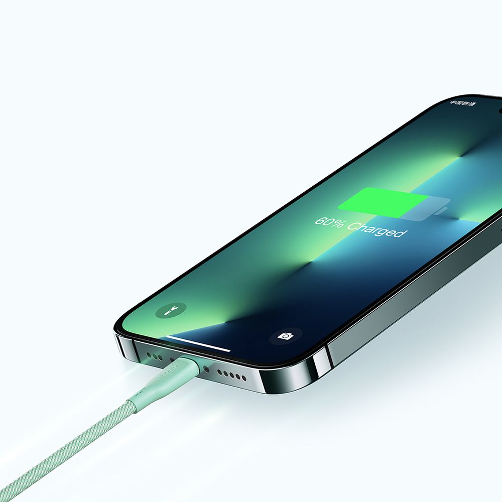 kabel przewód usb-c 60w szybki transfer multi-color series 1m zielony