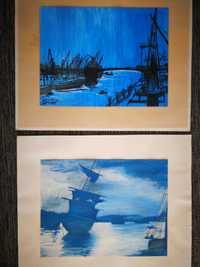 2 Pinturas com Barcos de Constança Bracourt, Conjunto 40€