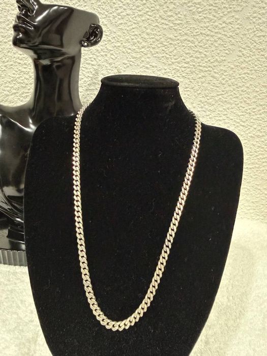 Srebrny łańcuch 925, 46 cm, 30.32 g, klasyczny splot, biżuteria