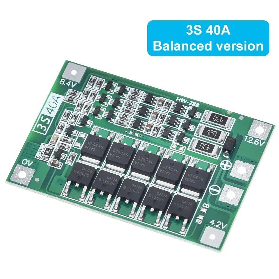 BMS 3S 40A, 60A , BMS 4S 40A плата для li ion аккумуляторов