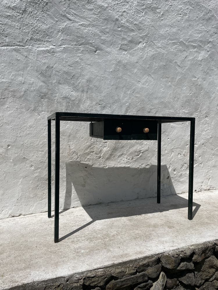 Mesa em ferro com duas gavetas Vintage