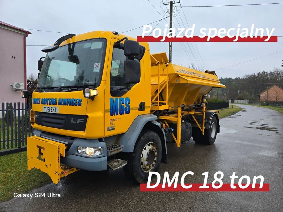 DAF Lf 55 220 pługo piaskarka Duże koła hakowiec wywrotka komunalny specjalny  Niski przebieg zabudowana ściągana pług Econ Schmidt