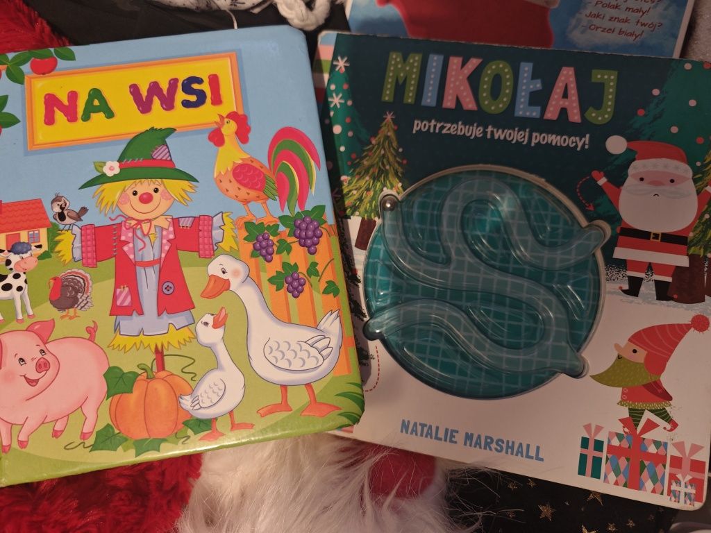3 Książki Na Wsi i Mikolaj, dla malucha oraz książka z ruchomymi elem.
