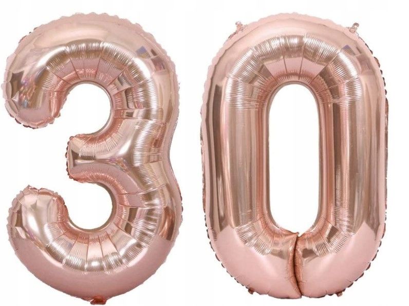 cyfry cyferka 30 40 cm balony gold rose elega na 30 urodziny trzydzies
