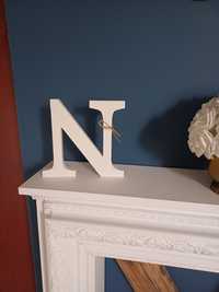 Dekoracja drewniana litera N