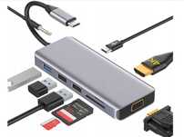 Hub USB-c hdmi  czytnik kart SD audio VGA 9w1 – wszechstronny adapter