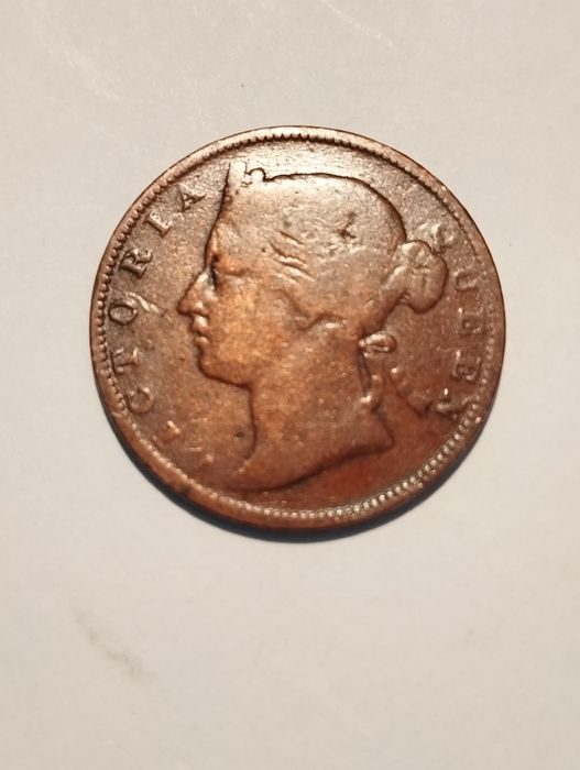 Half Cent 1873 Straits Settlements Malásia em Cobre