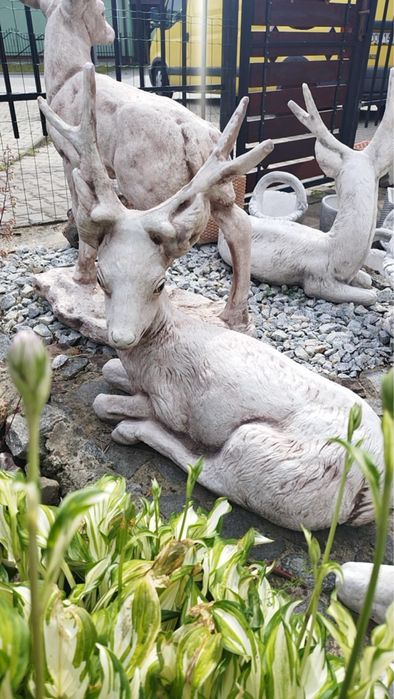 Figura ogrodowa jelonek leżący jeleń z cementu