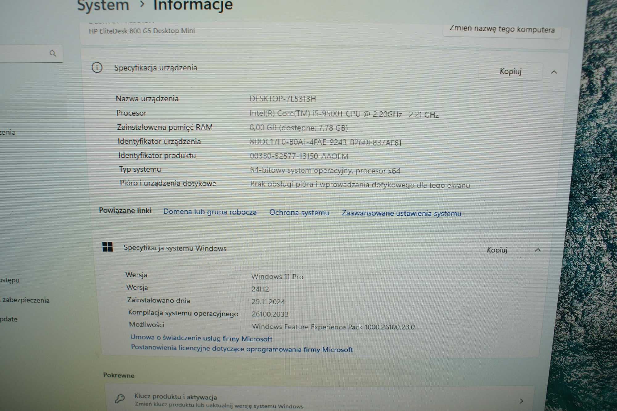 Komputer HP Elitedesk 800 G5 Windows 11 + Monitor IIYAMA XU2492HSU 24'