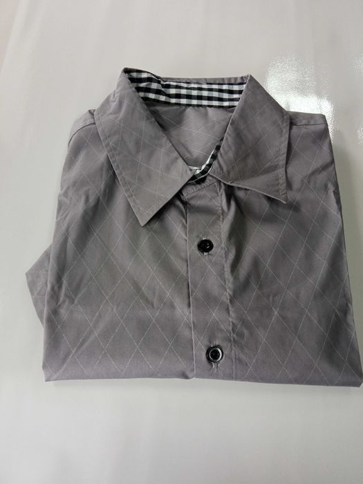 Nowa koszula męska / krótki rękaw / szara / wzór / R-XL !67!