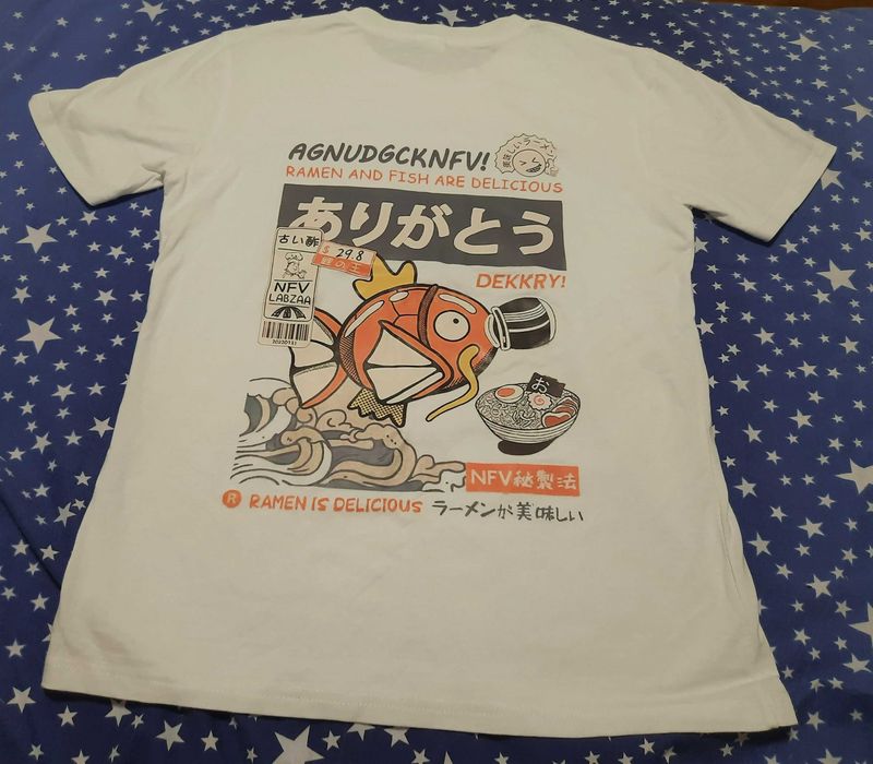 Футболка аніме з рибкою, бавовна, розмір s, харадзюку