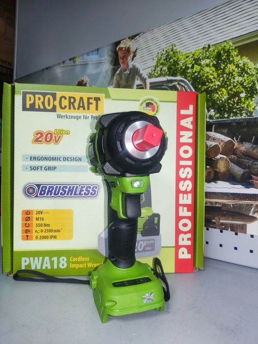 Акумуляторний гайковерт Procraft PWA18 (без АКБ, ЗП).550Нм.БЕЗЩІТКОВИЙ