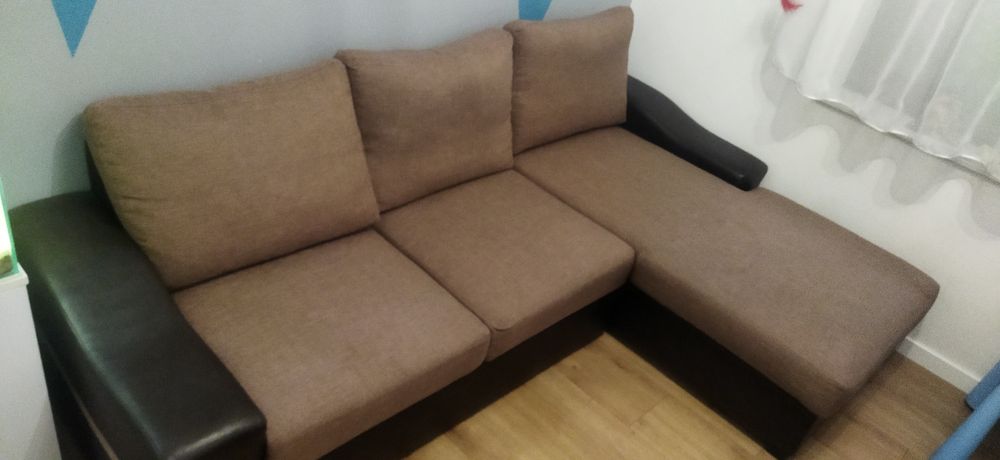 Rogówka narożnik, łóżko z pojemnikiem na pościel